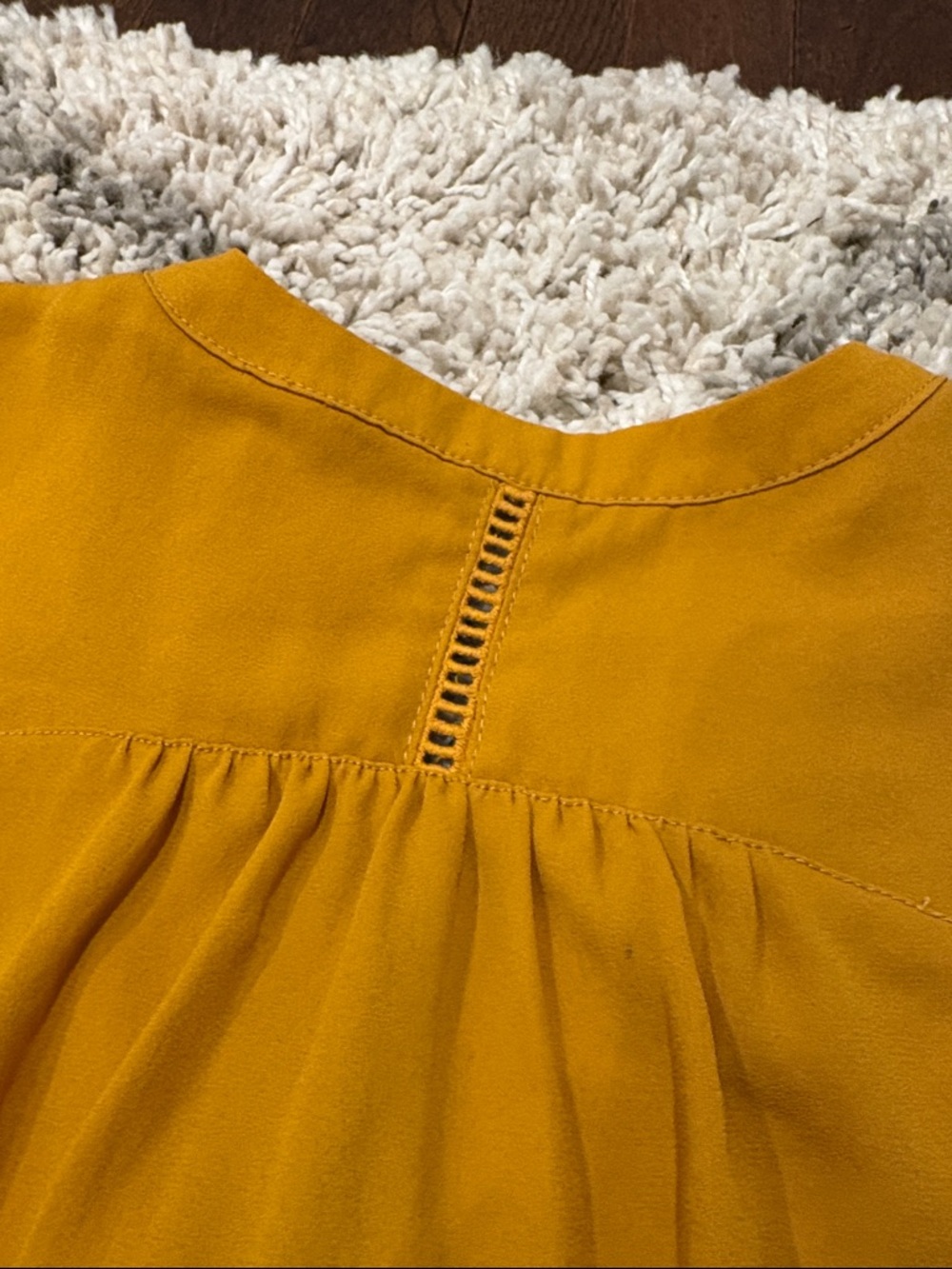 Maeve Anthropologie Mustard Embroidered Lace-Up Sleeveless Top Boho Size 4 - Picture 12 of 16